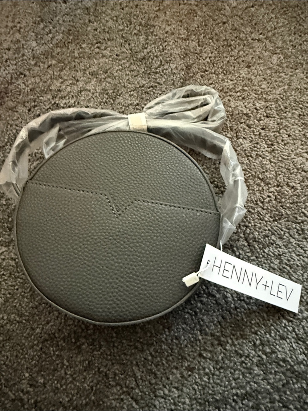 Henny+Lev Gray Round Crossbody Bag